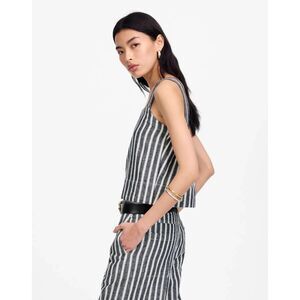 Madewell Squareneck Top Linen Blend Stripe SZ XLG NWT Coastal Cowgirl Beachside